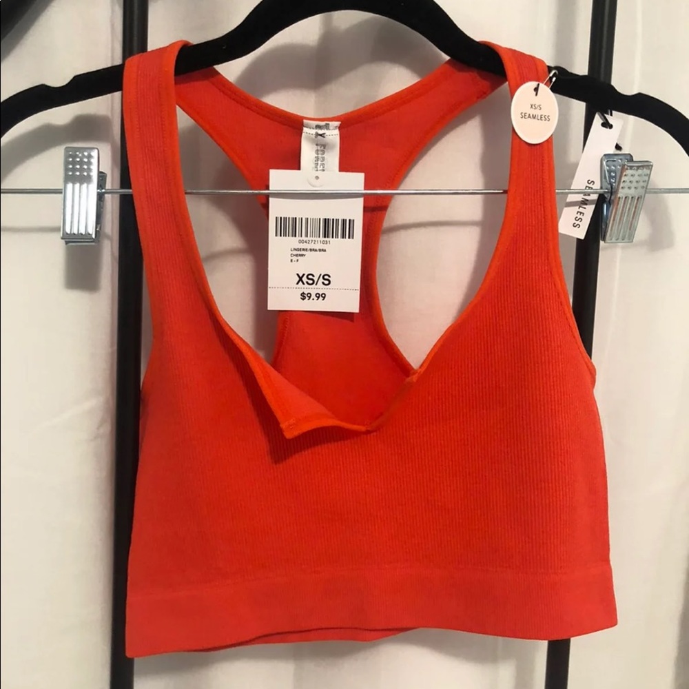 Forever 21 F21 crop top red